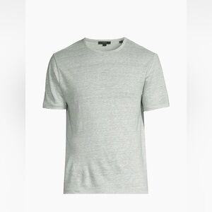 Men’s Vince Light Grey 100% Linen Short Sleeve Tee- Medium